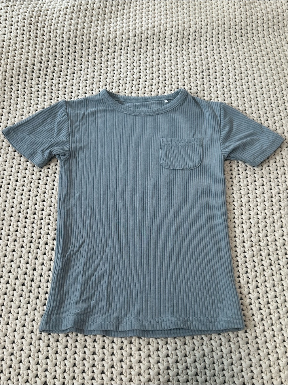 Little Sleepies Play 12-18 Months Short Sleeve Ribbed Pocket Tee - Slate Blue